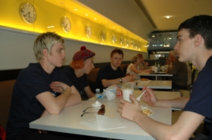 Having some food in Paris airport on the way out. 